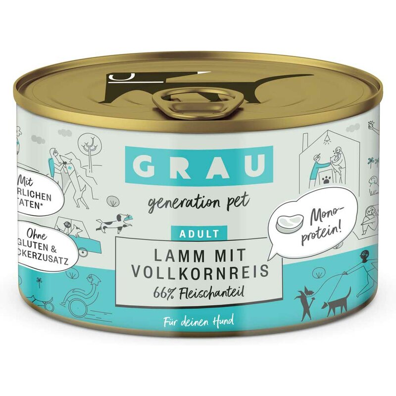 Grau Hund Lamm mit Vollkornreis 200 g (9,95 € pro 1 kg) von Grau