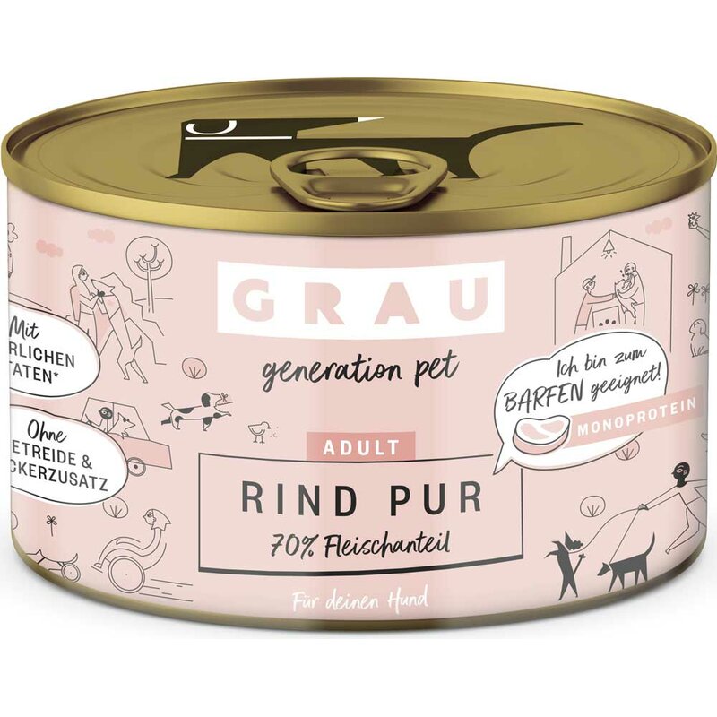 Grau Adult Rind Pur 200 g (10,95 € pro 1 kg) von Grau