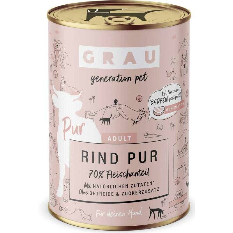 Grau Adult Rind Pur 400 g (8,23 € pro 1 kg) von Grau