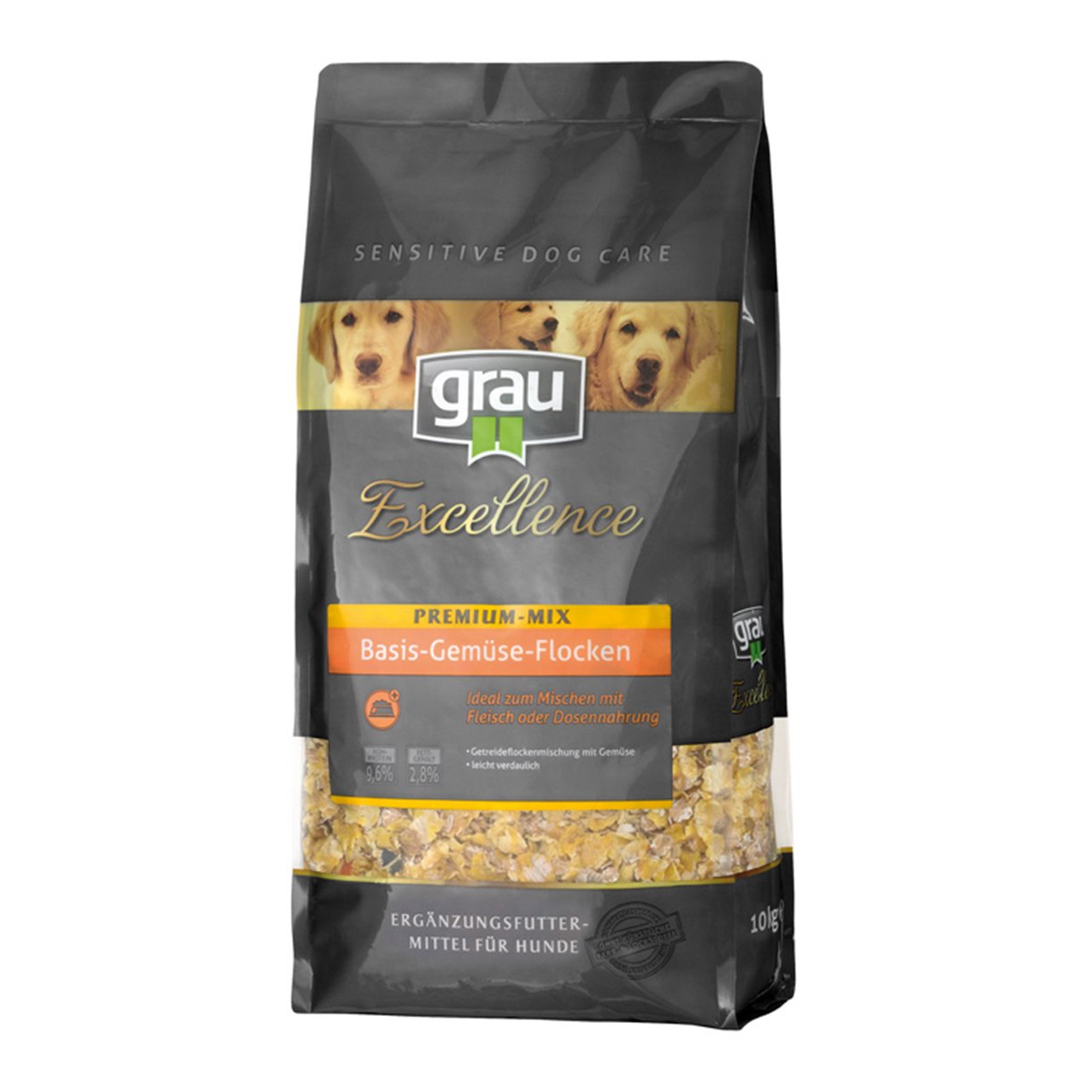 Grau Excellence Hunde-Trockenfutter Premium-Mix Basis-Gemüse-Flocken 10kg von Grau