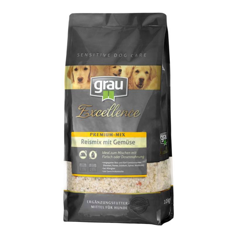 Grau Excellence Hunde-Trockenfutter Premium-Mix Reismix mit Gemüse 10kg von Grau