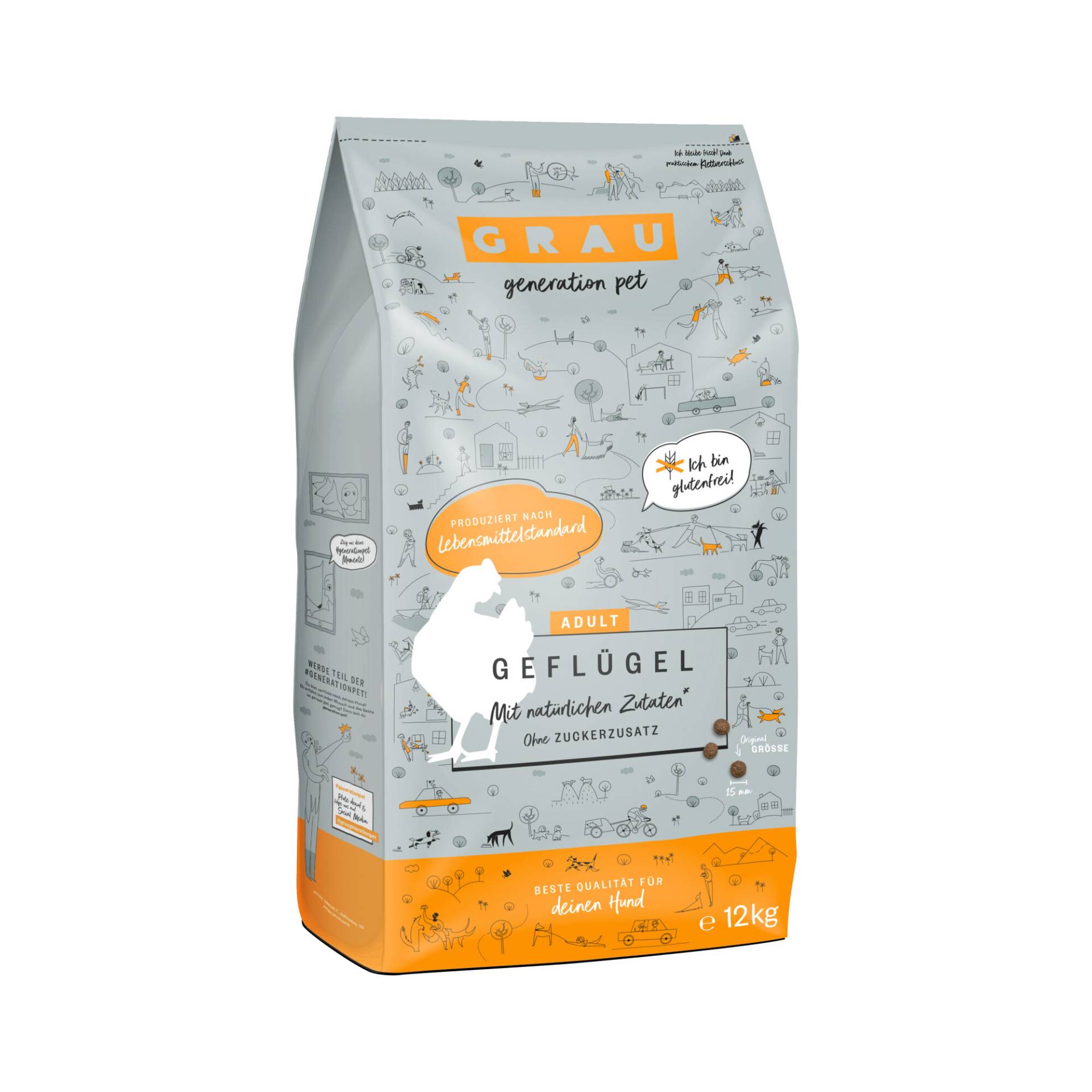 Grau Glutenfreies Hundefutter - Geflügel - 12 kg von Grau