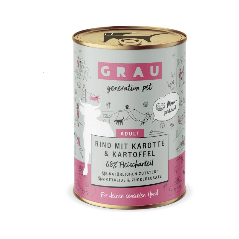 Grau Grain-Free Rindfleisch mit Karotte und Kartoffel Dose - 6 x 400 g von Grau