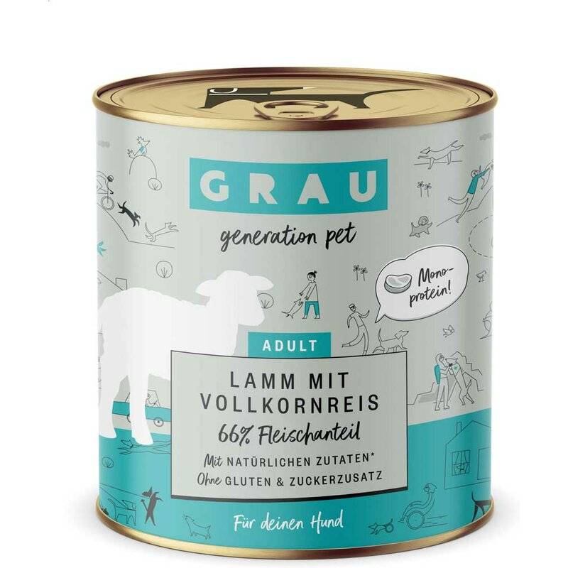 Grau Hund Lamm mit Vollkornreis 800 g (5,36 € pro 1 kg) von Grau