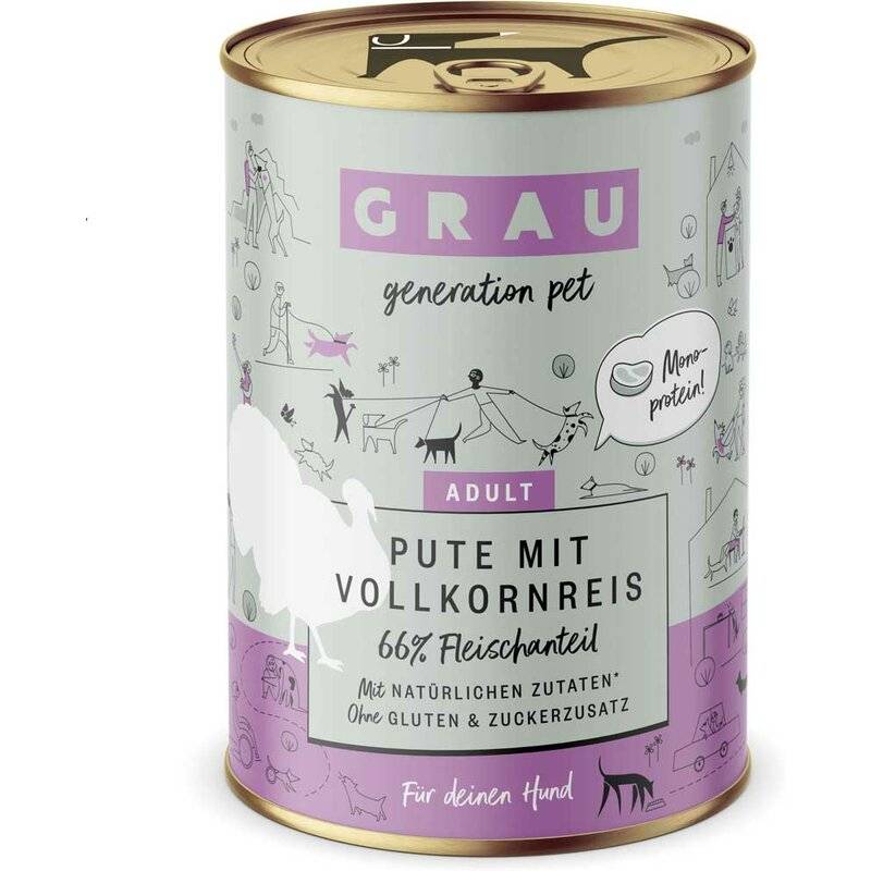 Grau Hund Pute mit Vollkornreis 400 g (6,98 € pro 1 kg) von Grau