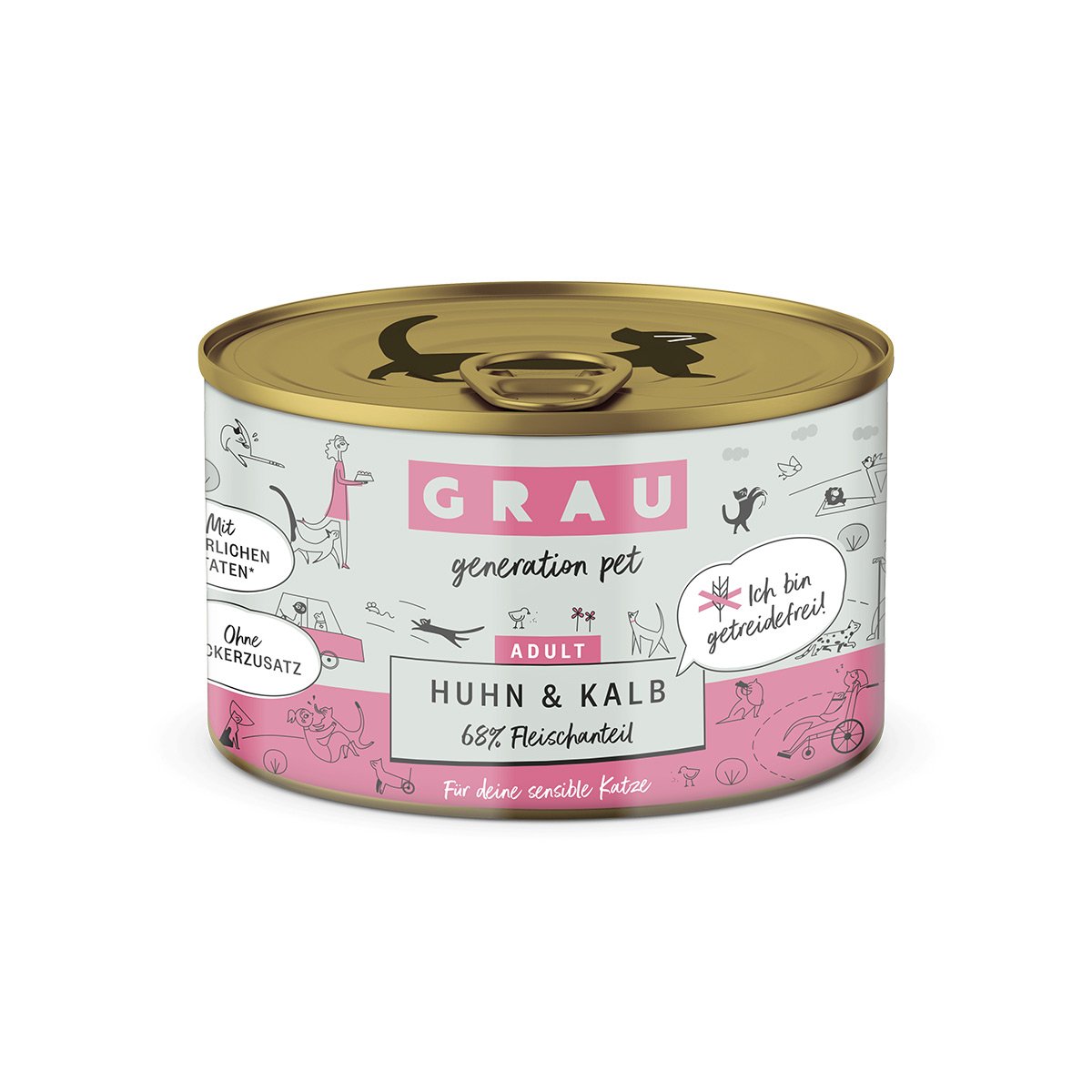 Grau Katze Huhn & Kalb 6 x 200g Grau Katze Huhn & Kalb 6 x 200g von Grau