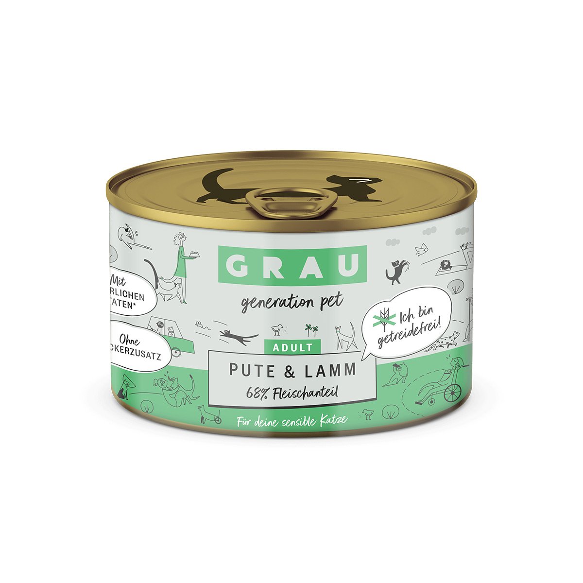 Grau Katze Pute & Lamm 6 x 200g Grau Katze Pute & Lamm 6 x 200g von Grau