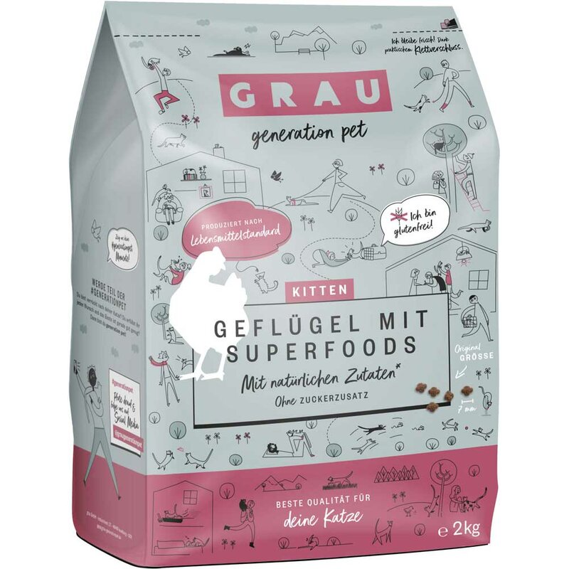 Grau Kitten Gefl�gel mit Superfoods 2 kg (10,97 € pro 1 kg) von Grau