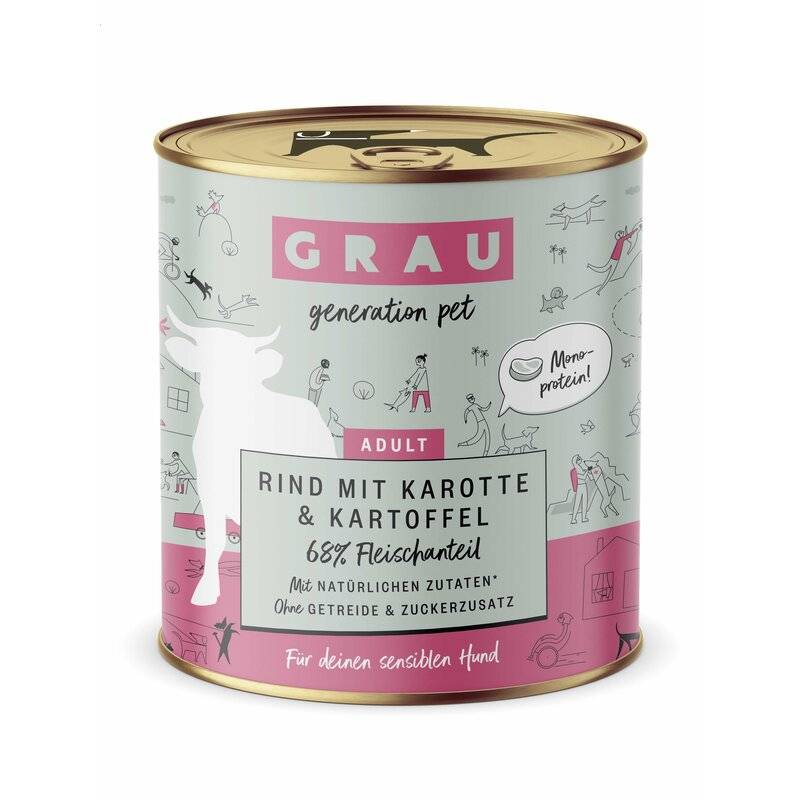 Grau Hund Rind mit Karotte & Kartoffel 800 g (5,36 € pro 1 kg) von Grau