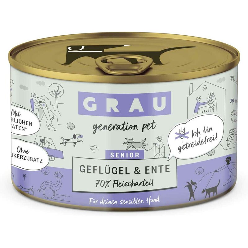 Grau Hund Gefl�gel & Ente (Senior) 200 g (9,95 € pro 1 kg) von Grau