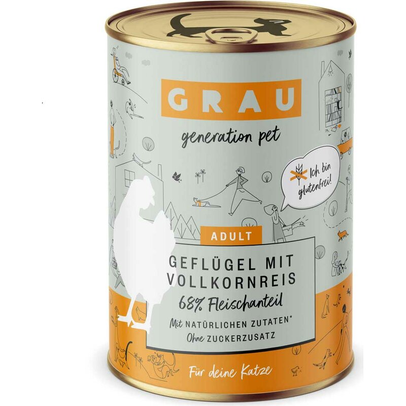 Grau Katzenfutter Gefl�gel mit Vollkornreis 400 g (6,72 € pro 1 kg) von Grau