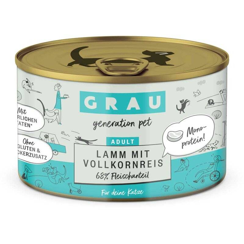 Grau Katzenfutter Lamm mit Vollkornreis 200 g (9,45 € pro 1 kg) von Grau