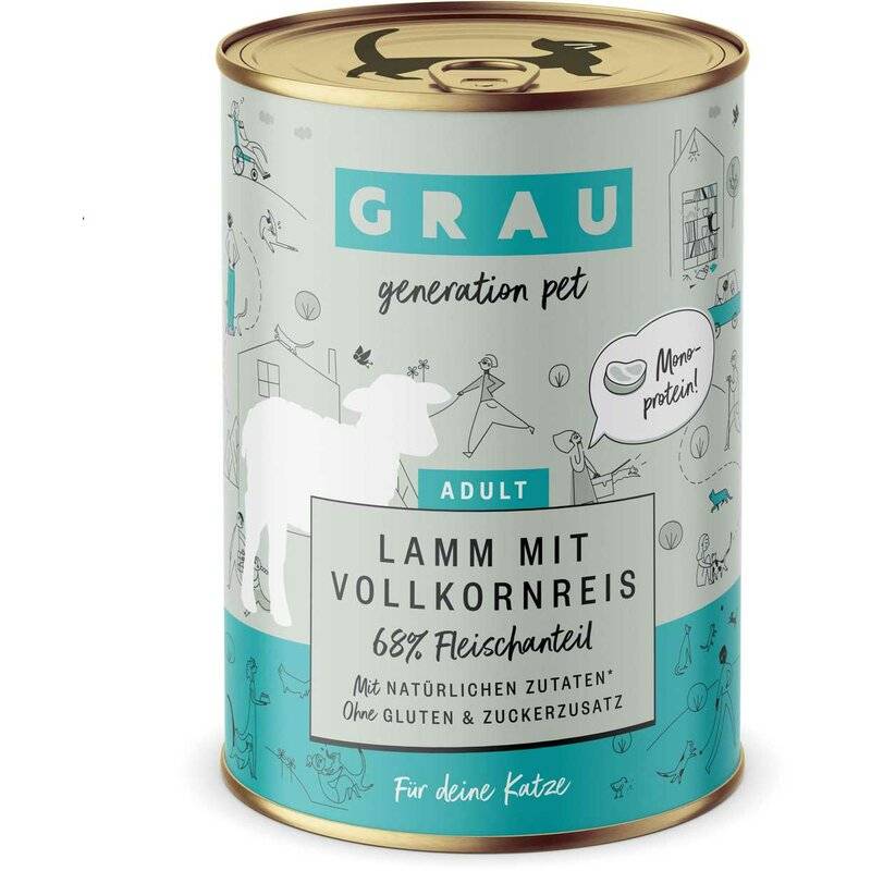 Grau Katzenfutter Lamm mit Vollkornreis 400 g (6,72 € pro 1 kg) von Grau