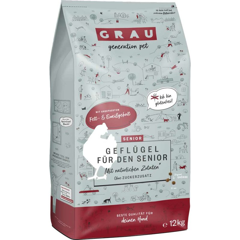 Grau Senior Gefl�gel Sparpaket 2 x 12 kg (4,83 € pro 1 kg) von Grau