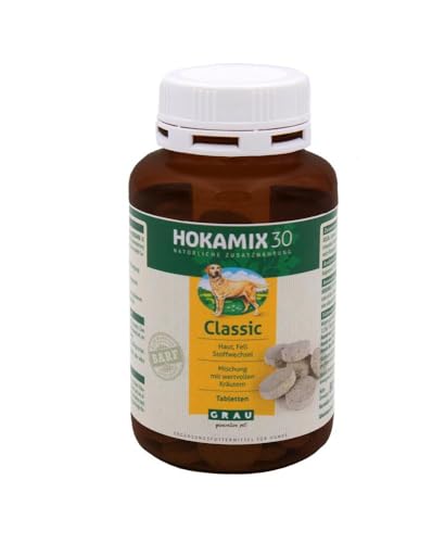 GRAU - das Original - HOKAMIX30 Classic Tabletten, Alleskönner-Kräutermischung für Hunde in Tablettenform, 30 wichtige Kräuter zur Vorsorge, 1er Pack (1 x 80 Stück), Ergänzungsfuttermittel für Hunde von Grau