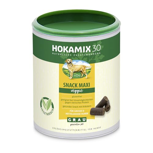Grau - das Original - HOKAMIX30 Snack Maxi Veggie, der gesunde vegetarischer Snack mit 30 wichtigen Kräutern, 1er Pack (1 x 400g), Ergänzungsfuttermittel für Hunde von Grau