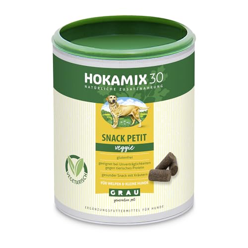 Grau - das Original - HOKAMIX30 Snack Petit Veggie, der gesunde vegetarischer Snack mit 30 wichtigen Kräutern, 1er Pack (1 x 400g), Ergänzungsfuttermittel für Hunde von Grau