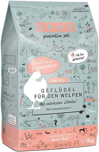 GRAU – das Original – Trockenfutter für Hunde - Puppy - Geflügel, 1er Pack (1 x 3 kg), glutenfrei, für deinen Welpen von Grau