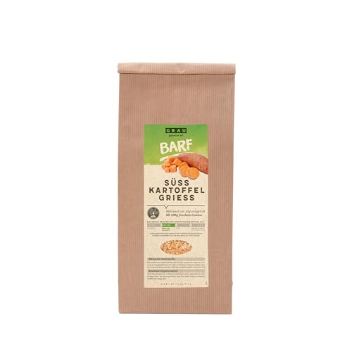 GRAU – das Original – Trockengemüse zum BARFen für Hunde - Süßkartoffel-Grieß, 1er Pack (1 x 500 g), Ergänzungsfuttermittel für Hunde von Grau