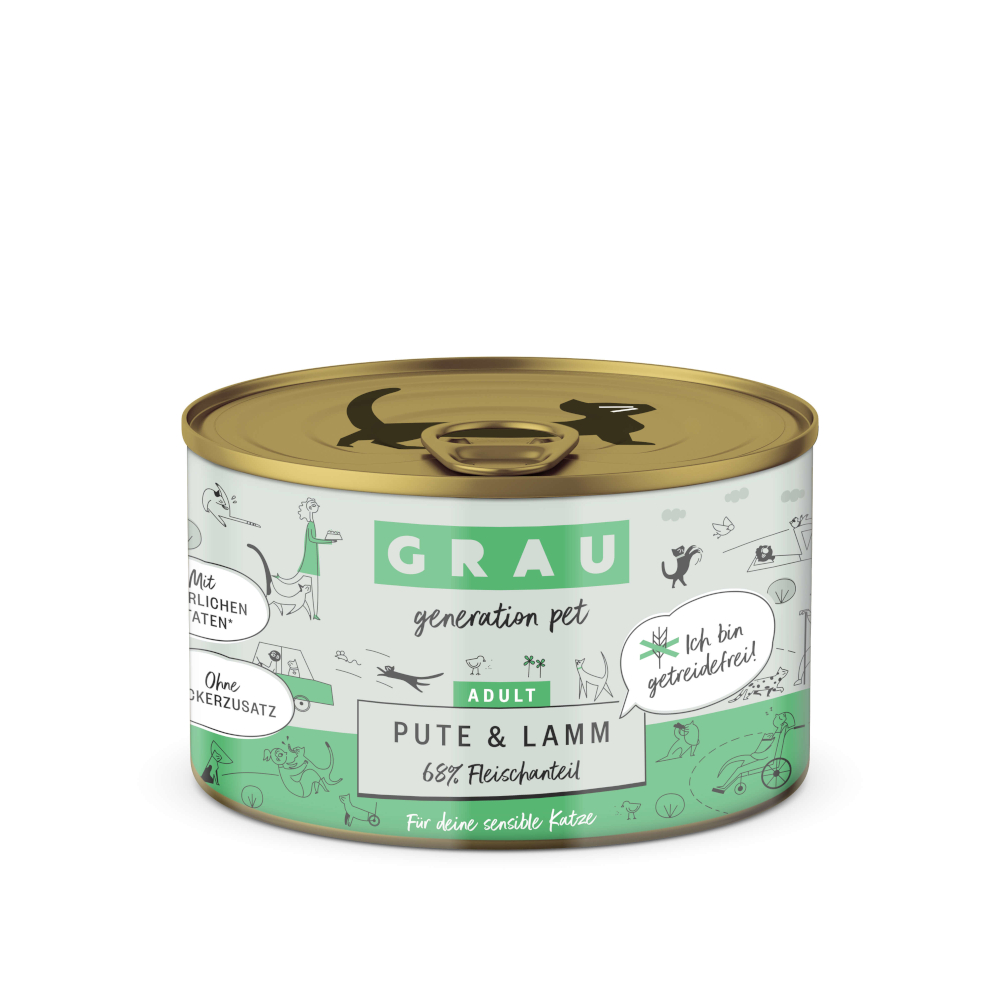 Sparpaket GRAU Adult Getreidefrei 12 x 200 g - Pute & Lamm Sparpaket GRAU Adult Getreidefrei 12 x 200 g - Pute & Lamm von Grau
