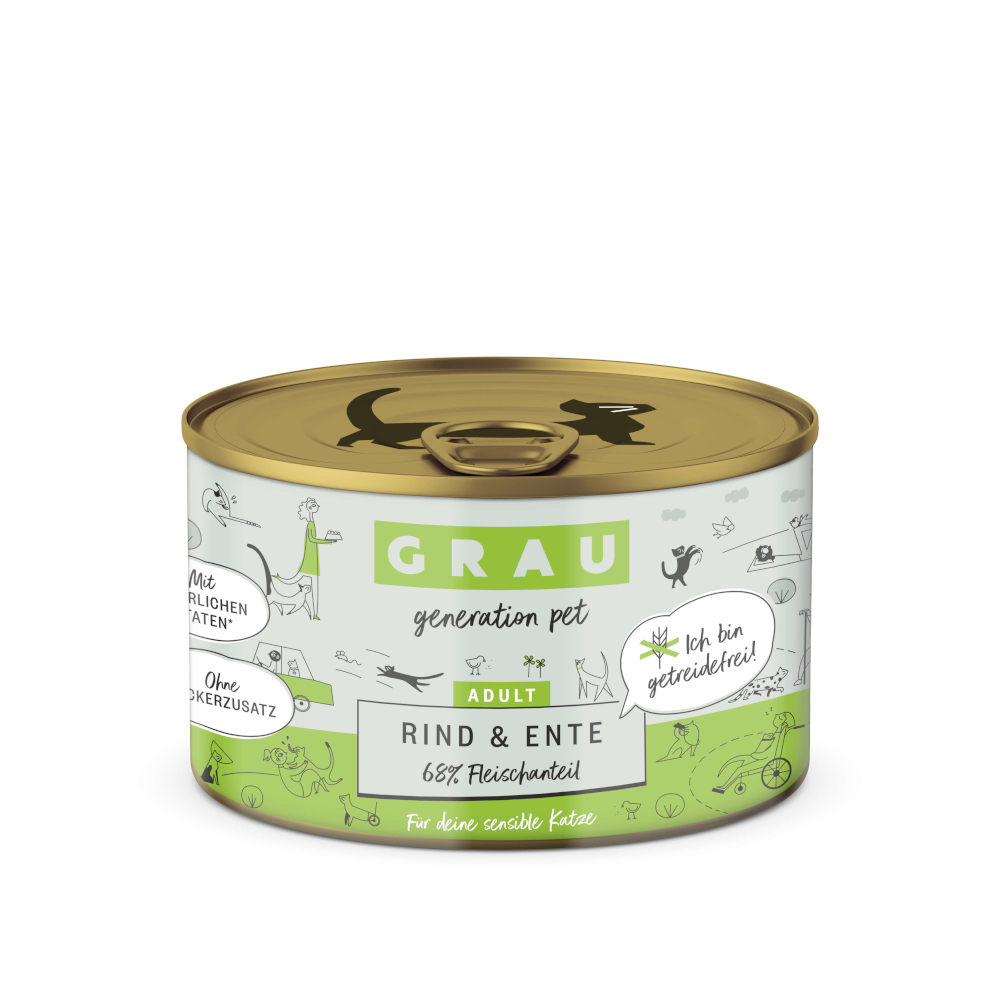 Sparpaket GRAU Adult Getreidefrei 12 x 200 g - Rind & Ente Sparpaket GRAU Adult Getreidefrei 12 x 200 g - Rind & Ente von Grau