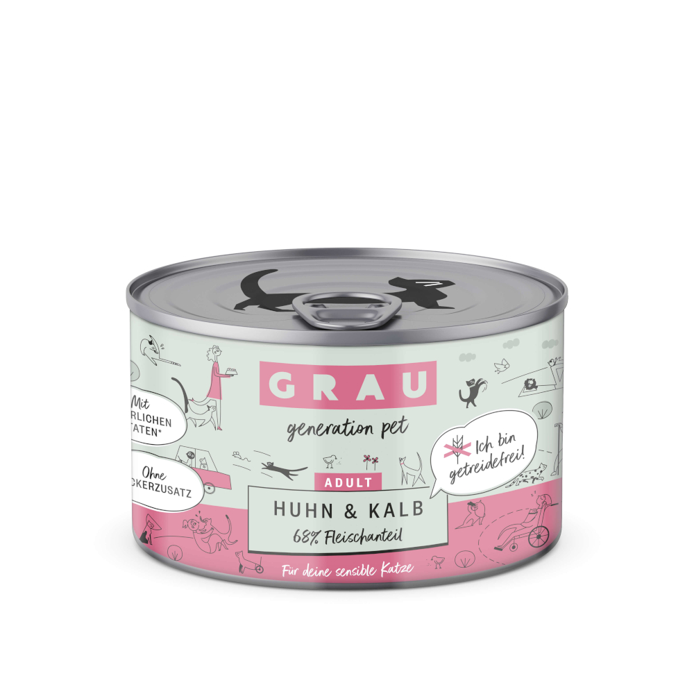 Sparpaket GRAU Adult Getreidefrei 24 x 200 g - Huhn & Kalb Sparpaket GRAU Adult Getreidefrei 24 x 200 g - Huhn & Kalb von Grau