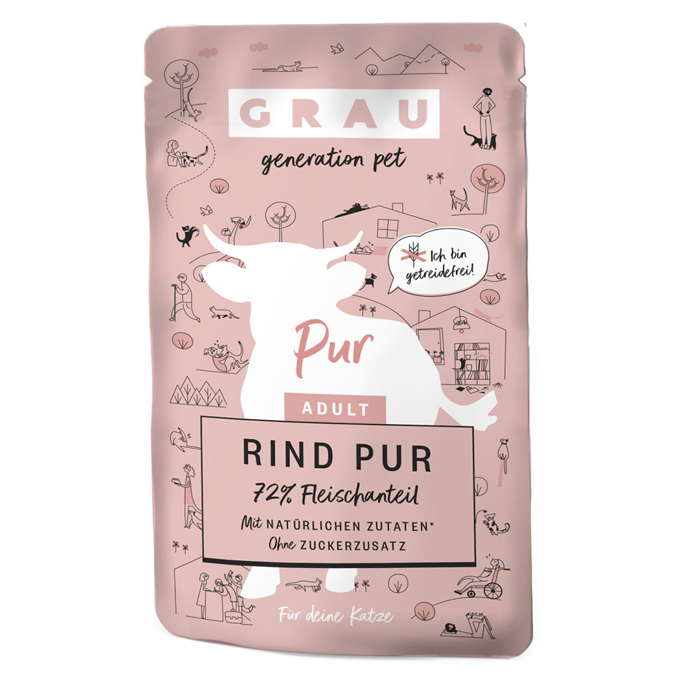 Sparpaket GRAU Adult Getreidefrei 32 x 125 g - Rind Pur Sparpaket GRAU Adult Getreidefrei 32 x 125 g - Rind Pur von Grau
