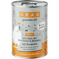 Sparpaket GRAU Hundefutter 24 x 400 g - Geflügel mit Pastinake & Brokkoli von Grau