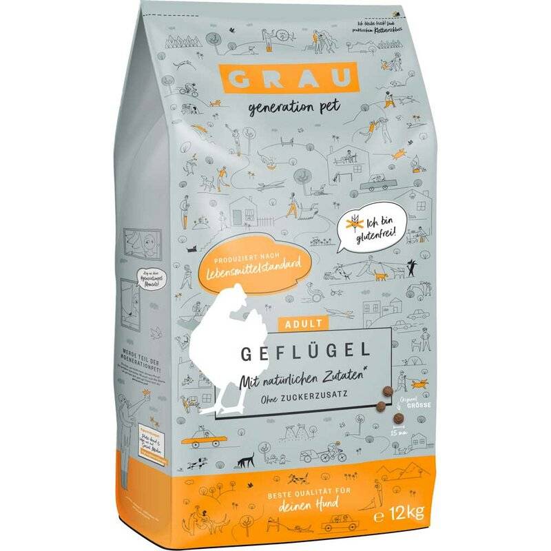 Grau Adult Geflügel - Sparpaket 2 x 12 kg (4,04 € pro 1 kg) von Grau