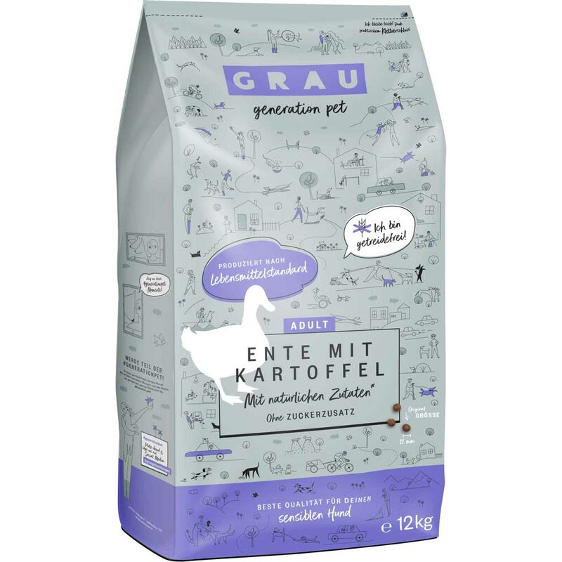 Grau Adult Ente mit Kartoffel - Sparpaket 2 x 12 kg (4,37 € pro 1 kg) von Grau