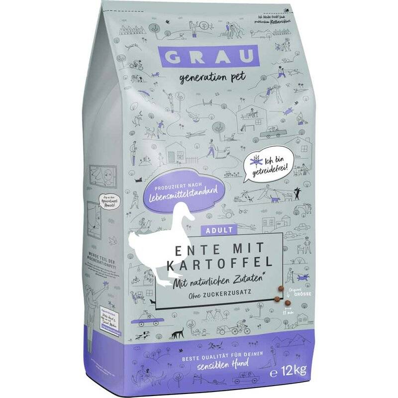 Grau Adult Ente mit Kartoffel - Sparpaket 2 x 12 kg (4,37 € pro 1 kg) von Grau