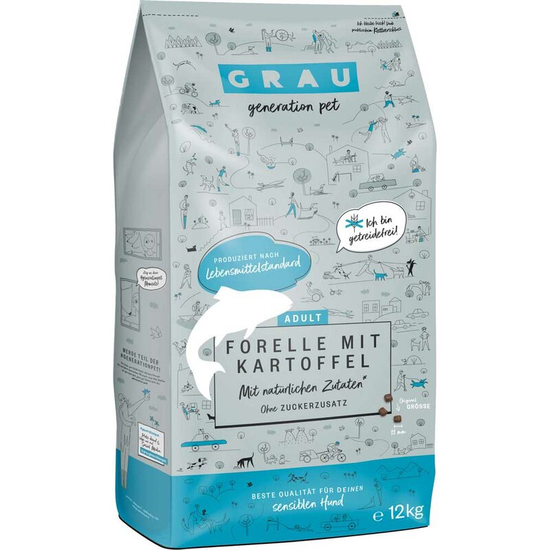 Grau Adult Forelle mit Kartoffel 12 kg (5,00 € pro 1 kg) von Grau