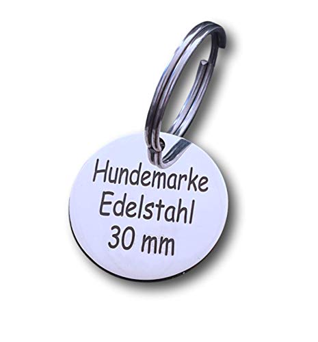 Gravuren.store Hundemarke D-30mm Adressanhänger Tiermarke inkl. Wunschgravur Lasergravur (Stückzahl 4) von Gravuren.store