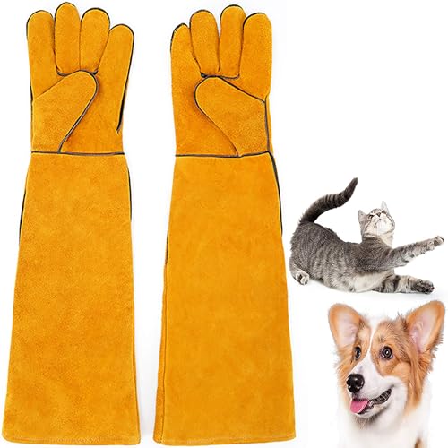 Graxury 60 cm Bissfeste Handschuhe für den Umgang mit Tieren - Anti-Biss Arbeitshandschuhe zum Pflegen, Schweißen, Umgang mit Hund/Eidechse/Katze/Vogel/Schlange/Schildkröten (Orange) von Graxury