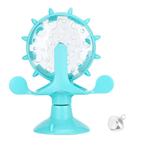 Grcfumo Cat Dog Treat Dispenser Toy, Food Leakage Rotation Cat Windmill Toy, Cat Training Toy for Educational Interactive (Blue) von Grcfumo