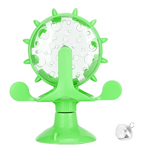 Grcfumo Cat Dog Treat Dispenser Toy, Food Leakage Rotation Cat Windmill Toy, Cat Training Toy for Educational Interactive (Green) von Grcfumo