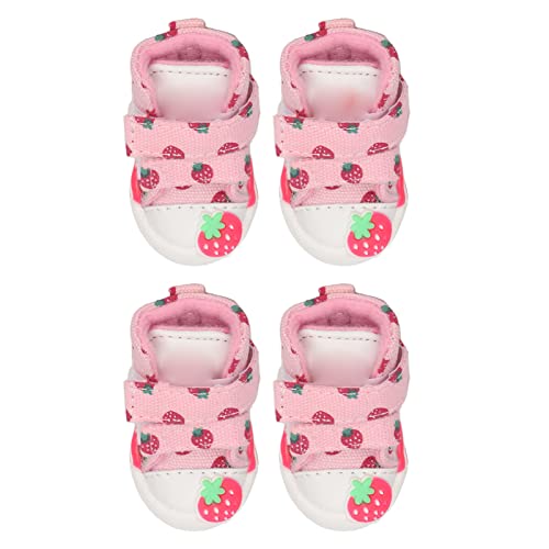 Grcfumo Hundeschuhe, Erdbeer-Hundestiefel, rutschfest, atmungsaktiv, niedliche Welpen-Hundeschuhe für kleine Hunde, Teddy, Bichon, Zwergspitz (QAS1) von Grcfumo
