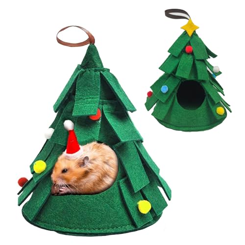 Greabuy Warmes Versteck Für Kleine Tiere Hamster Igel Weihnachtsbaum Spielzeug Bett Warmes Nest Zum Ausweichen Kleine Heimtierbedarf Weihnachten von Greabuy