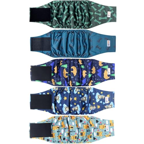5 x Hundewindeln für männliche Hunde, hochwertige Bauchbänder für männliche Hunde, hochabsorbierende Hundewindeln für Hunde bei Inkontinenz oder erregtem Wasserlassen und Training, Größe XXL 5 x Hundewindeln für männliche Hunde, hochwertige Bauchbänder für männliche Hunde, hochabsorbierende Hundewindeln für Hunde bei Inkontinenz oder erregtem Wasserlassen und Training, Größe XXL von Grecle