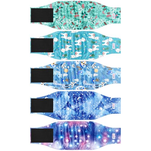 Wiederverwendbare Premium-Bauchbänder für Hunde, hochabsorbierende Hundewindeln für Rüden, Urinierwickel für Hunde bei Inkontinenz oder erregtem Wasserlassen, Galaxie M, 5 Stück Wiederverwendbare Premium-Bauchbänder für Hunde, hochabsorbierende Hundewindeln für Rüden, Urinierwickel für Hunde bei Inkontinenz oder erregtem Wasserlassen, Galaxie M, 5 Stück von Grecle