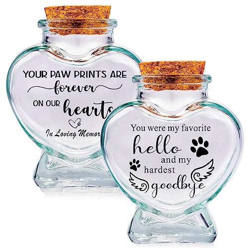 2 Stück Gedenkflasche Glasfläschchen für Asche, Zähne, Tierhaare Glasbehälter Aufbewahrungsglas für Hunde, Katzen Asche Andenken, Gedenk, Trauergeschenk, Tierverlust von Gredstar