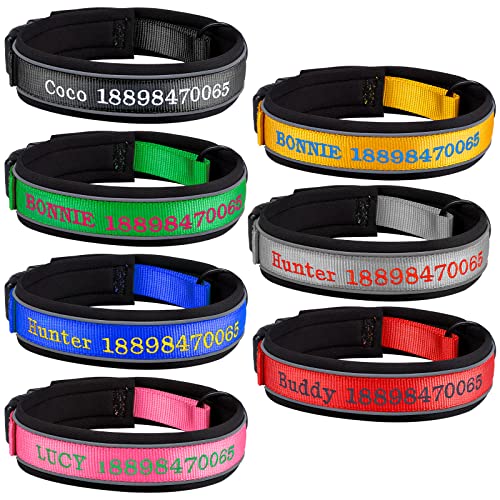 Bestickte Hundehalsband Reflektierende Halsband für mittelgroße,große Hunde Personalisierte Halsbander mit Namen Telefonnummer Bestickt Bestickte Hundehalsband Reflektierende Halsband für mittelgroße,große Hunde Personalisierte Halsbander mit Namen Telefonnummer Bestickt von Gredstar