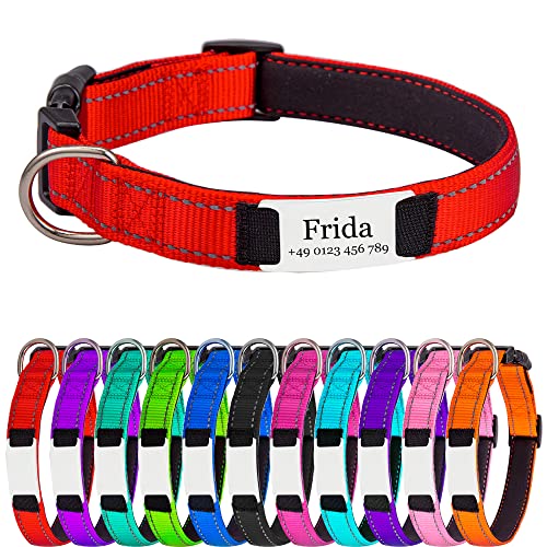 Hundehalsband für Große Hunde, Reflektierend Halsband aus Nylon mit Weichem Neopren Polsterung einstellbar Hundehalsbänder Personalisiertes Hundehalsbänder Hundehalsband für Große Hunde, Reflektierend Halsband aus Nylon mit Weichem Neopren Polsterung einstellbar Hundehalsbänder Personalisiertes Hundehalsbänder von Gredstar