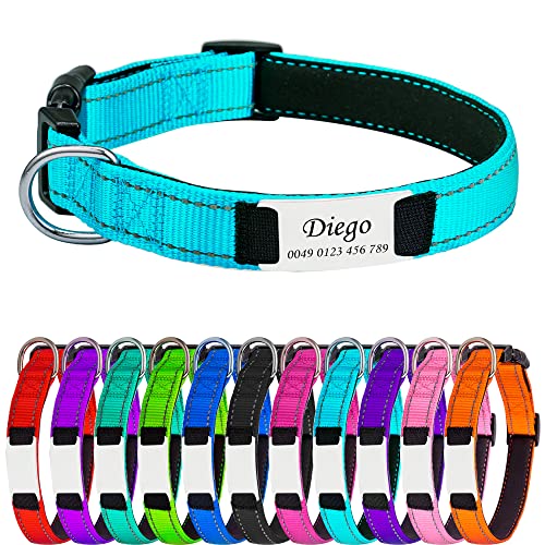 Hundehalsband für Welpen Hunde, Reflektierend Halsband aus Nylon mit Weichem Neopren Polsterung einstellbar Hundehalsbänder Personalisiertes Hundehalsbänder von Gredstar