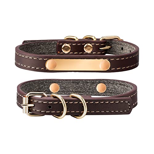 Lederhalsband,Personalisiert Hundehalsband aus Leder,verstellbar Halsband mit Namen und Telefonnummer gravieren,Leder Halsbänder mit Metallschnalle (S(Breite 1.5 cm, Halsumfang 28-36cm), Braun) von Gredstar