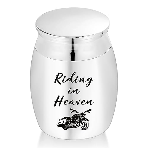 Miniurne Riding in Heaven kleine Urne Edelstahl Erinnerungs-Andenken-Urnen Einäscherungsurnen Erinnerungsurnen Memorial Container,Silber von Gredstar