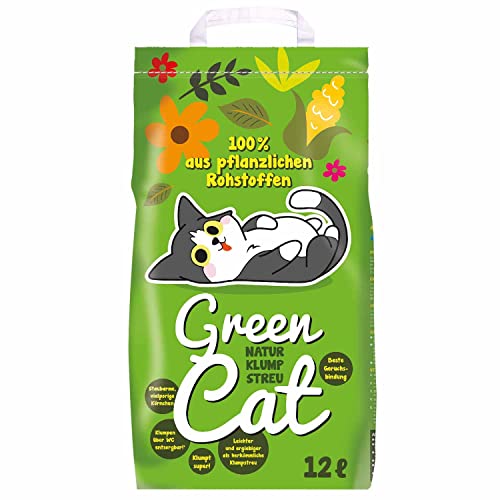 Green Cat 84 Liter Katzenstreu Natur-Katzenklumpstreu biologisches klumpend Maisstreu von GreenCat