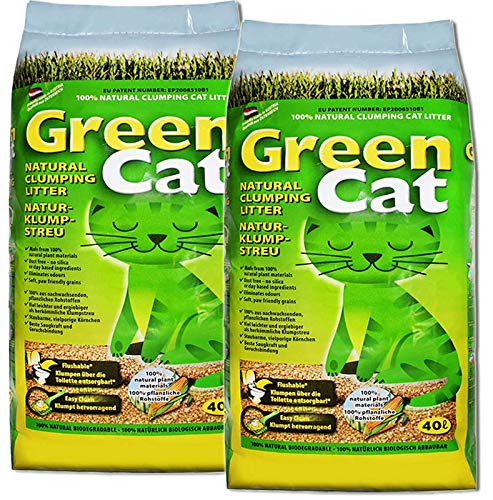 Green Cat Natur-Katzenklumpstreu 2X 40L (80L) von GreenCat