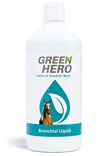 Green Hero Bronchial Liquid für Pferde mit Kräutern - Bronchialkräuter, Bronchialsaft zur Stärkung und Entlastung der Atemwege, 1000 ml Green Hero Bronchial Liquid für Pferde mit Kräutern - Bronchialkräuter, Bronchialsaft zur Stärkung und Entlastung der Atemwege, 1000 ml von Green Hero