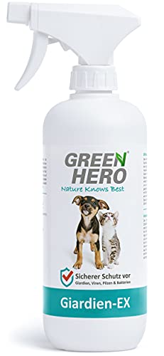Green Hero Giardien EX Desinfektionsmittel Spray für Hund & Katze 500ml | Hochwirksam gegen Giardien, Bakterien, Viren & Pilzen | Dermatologisch getestet zur Desinfektion von Tieren und Umgebung von Green Hero